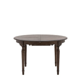 Verdanta Extendable Round Dark Mindi Wood Dining Table - Maison Rêves UK