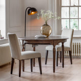 Verdanta Extendable Round Dark Mindi Wood Dining Table - Maison Rêves UK