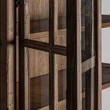 Tartu Elm Wood Cabinet Glass Doors