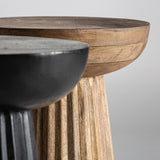 Plisse Mango Wood Side Table