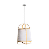 Bamboo and Linen Ceiling Lamp