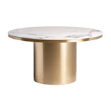 Astach Gold Steel Dining Table Marble Top