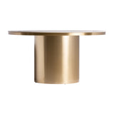 Astach Gold Steel Dining Table Marble Top