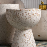 Albenga White Terrazzo Side Table