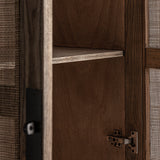 Gifhorn Elm Wood Cabinet Rattan Doors