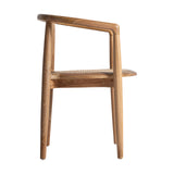 Tostily Teak Wood Chair Rattan Seat