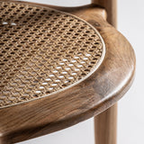 Tostily Teak Wood Chair Rattan Seat