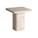 Theuville Solid Travertine Side Table