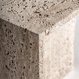 Theuville Travertine Side Table