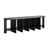 Nara Mango Wood Low Bookcase Black