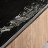 Nara Natural Oak Wood Media Unit - Black Marble Top