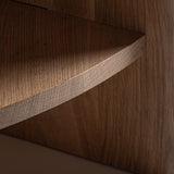 Nara Natural Oak Wood Side Table Travertine Top