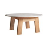 Nara Natural Oak Wood Dining Table Marble Top