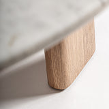 Nara Natural Oak Wood Dining Table Marble Top