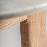 Nara Natural Oak Wood Dining Table Marble Top