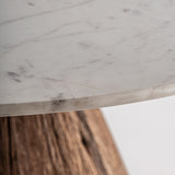 Toigne Tropical Wood Dining Table Marble Top