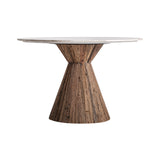 Toigne Tropical Wood Dining Table Marble Top