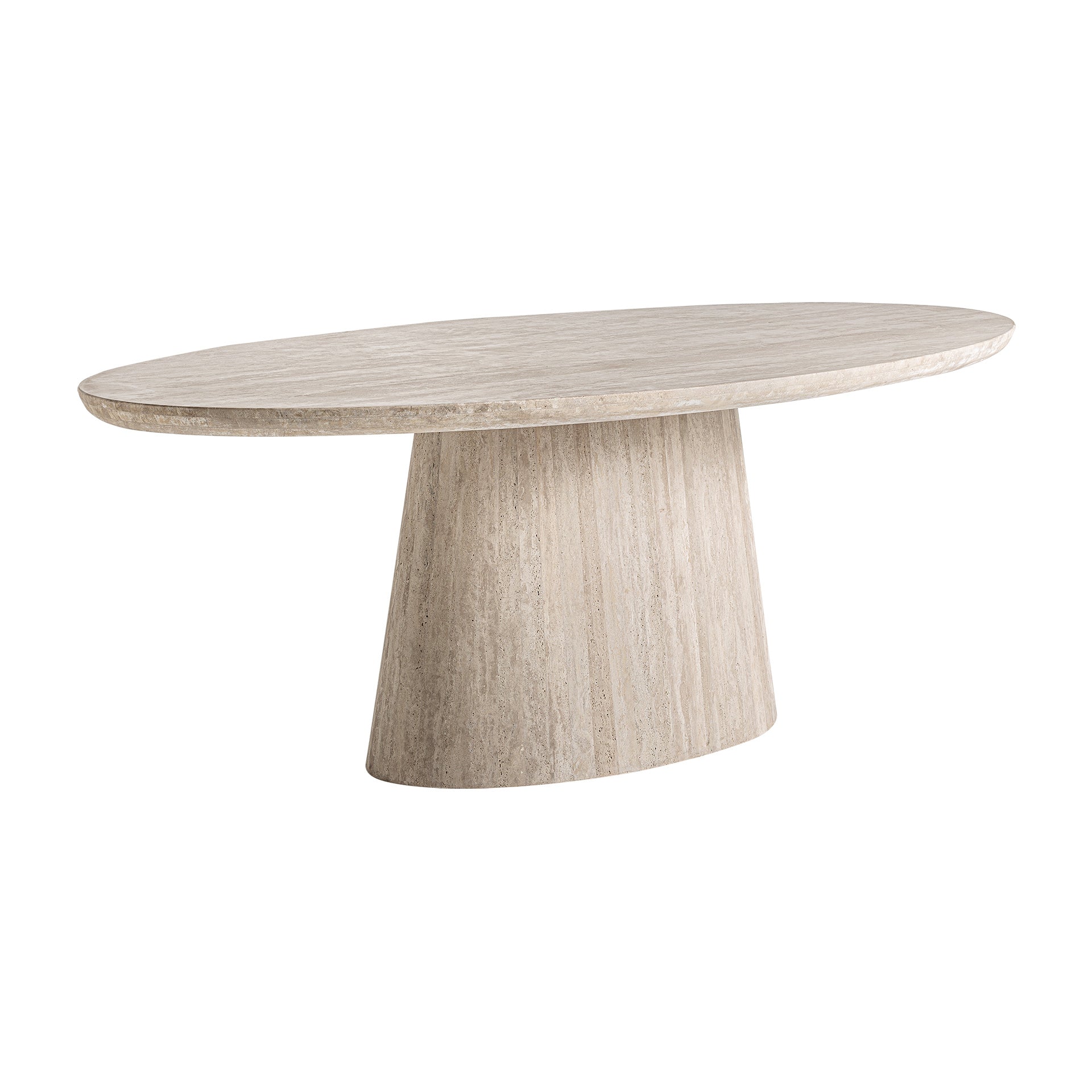 Thiennes Travertine Oval Dining Table