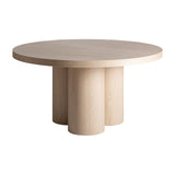 Prayssac Light Oak Wood Circular Dining Table