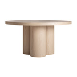 Prayssac Light Oak Wood Circular Dining Table