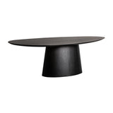 Weggis Black Oak Wood Oval Dining Table