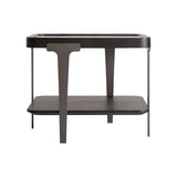 Breil Black Oak Wood Side Table Glass Top