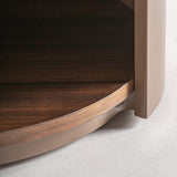 Giswil Brown Plywood Bedside Table Ceramic Top