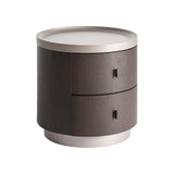 Dietkon Brown Wood Bedside Table - Two Drawer