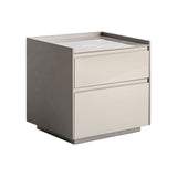 Rotwell Beige Wood Bedside Table - Two Drawer