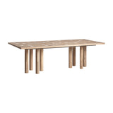 Jacquard Mango Wood & Travertine Dining Table - 250cm