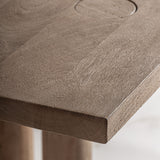 Jacquard Mango Wood & Travertine Dining Table - 250cm