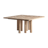 Jacquard Mango Wood & Travertine Dining Table