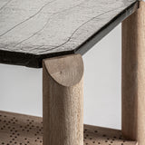 Jacquard Mango Wood Side Table Glass Top