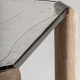 Jacquard Mango Wood Side Table Glass Top