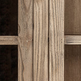 Masein Elm Wood Glass Cabinet