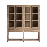Masein Elm Wood Glass Cabinet