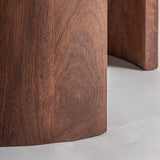 Tivoli Mango Wood Side Table Travertine Top