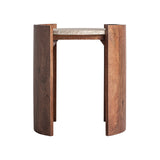 Tivoli Mango Wood Side Table Travertine Top
