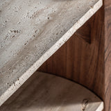 Tivoli Mango Wood Side Table Travertine Top