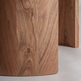 Tivoli Mango Wood Side Table Travertine Top