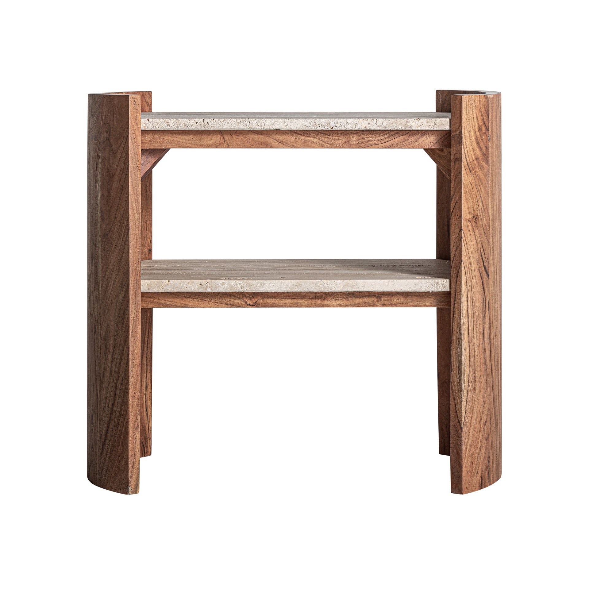 Tivoli Mango Wood Side Table Travertine Top