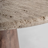 Varzi Mango Wood Dining Table Travertine Top