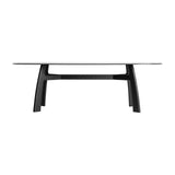 Suchdol Ash Wood Dining Table Tempered Glass Top