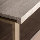 Monza Bedside Table Travertine Top