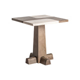 Karpacz Oak Wood Bar/Dining Table Travertine Accents