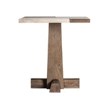 Karpacz Oak Wood Bar/Dining Table Travertine Accents