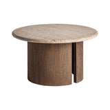 Lemming Reclaimed Wood Coffee Table Travertine Top