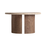 Lemming Reclaimed Wood Coffee Table Travertine Top