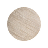 Laize Stainless Steel Dining Table Travertine Top