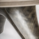 Laize Stainless Steel Dining Table Travertine Top